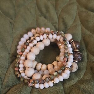 Elegant Multi-Color Beaded Bracelet Set